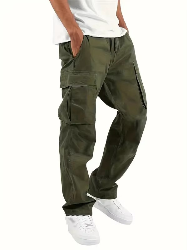 Men's Relaxed Fit Cargo Jogger Pants with Drawstring Waist