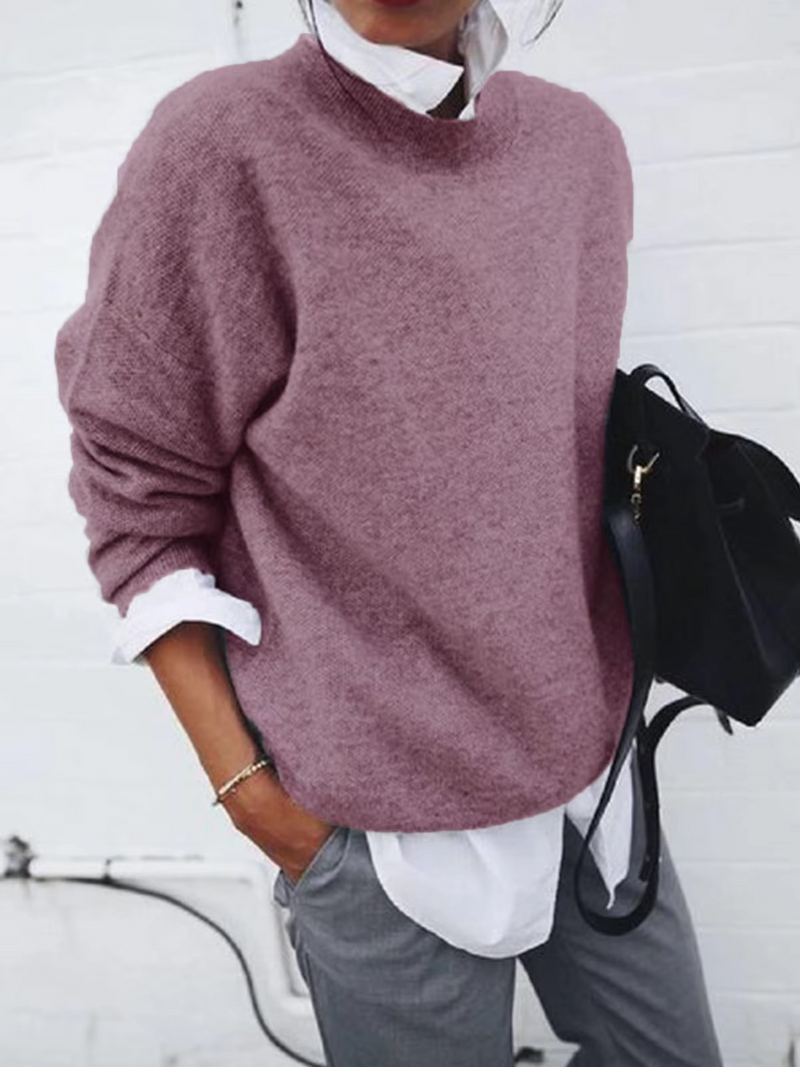 Women’s Knit Pullover with Shirt Collar Two Piece Look
