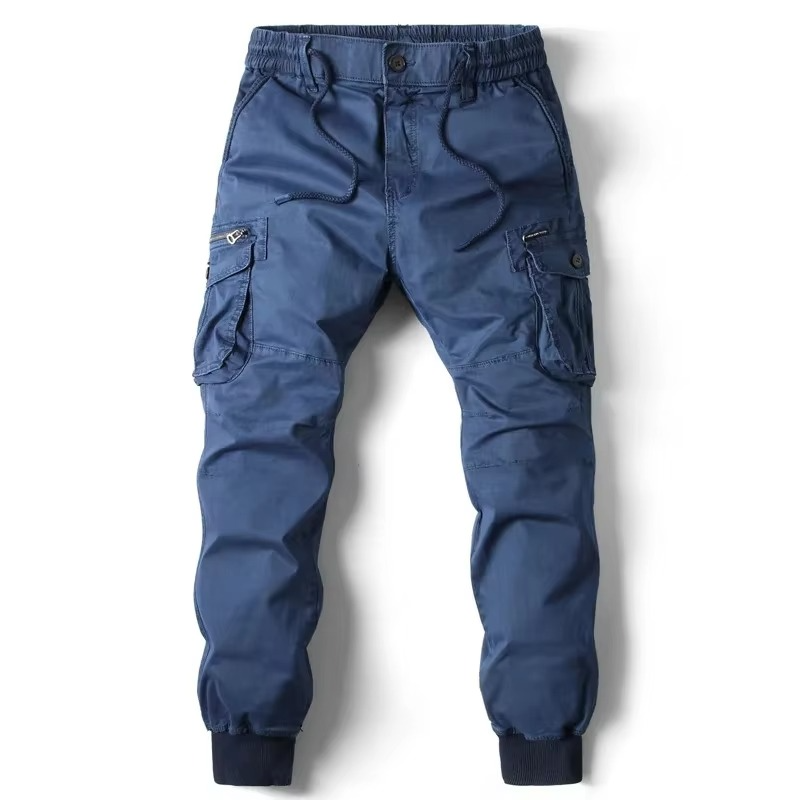 Men's Outdoor Casual Work Pants Loose Fit Multi-Pocket Trousers