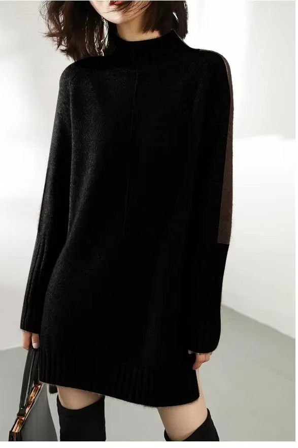 Cozy Turtleneck Knitted Sweater Dress for Women