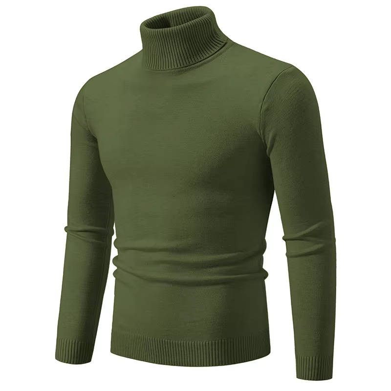 Men’s Thick Knit Winter Turtleneck Sweater, Warm Slim Fit Pullover