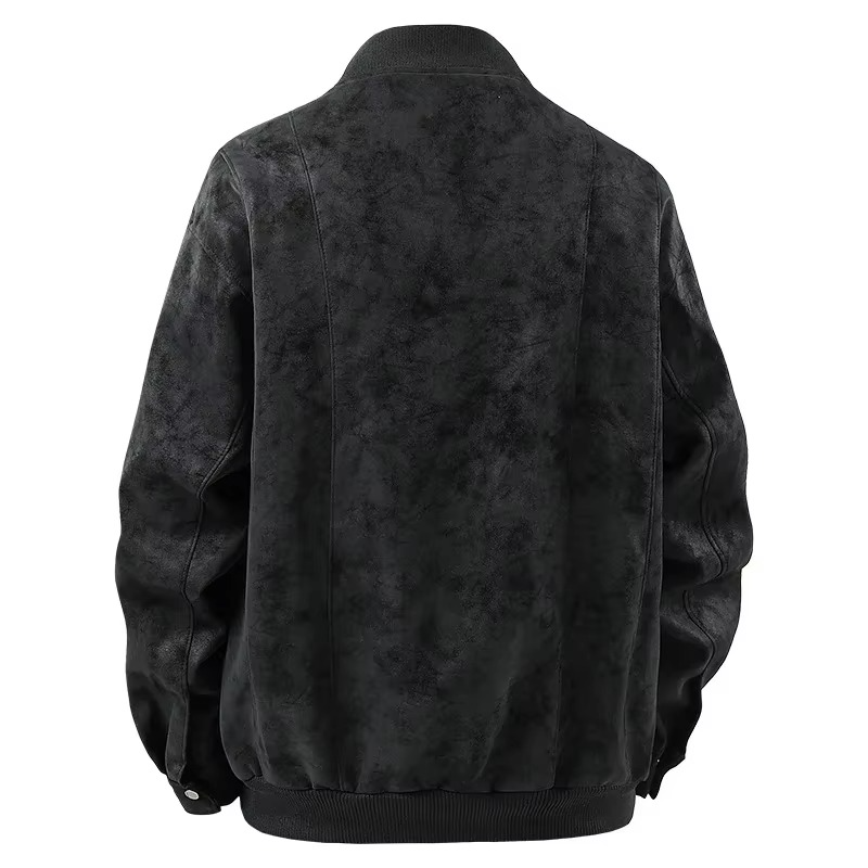 Spring 2025 Men's Lightweight Hong Kong Style Leather Jacket, Casual Youth Streetwear