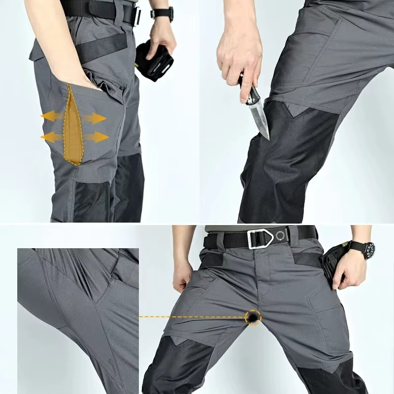 Men's Tactical Outdoor Cargo Pants - Waterproof, Multi-Pocket, Wear-Resistant Training Trousers