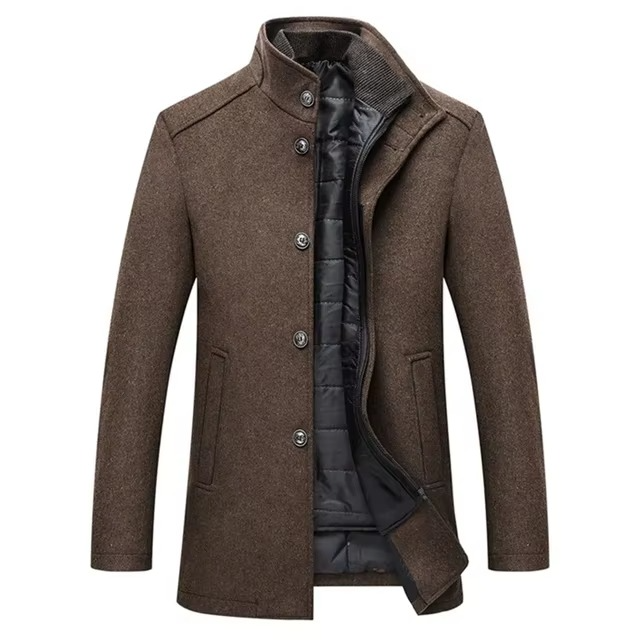 Men’s Slim Adjustable Wool Blend Winter Vest Parka Coat