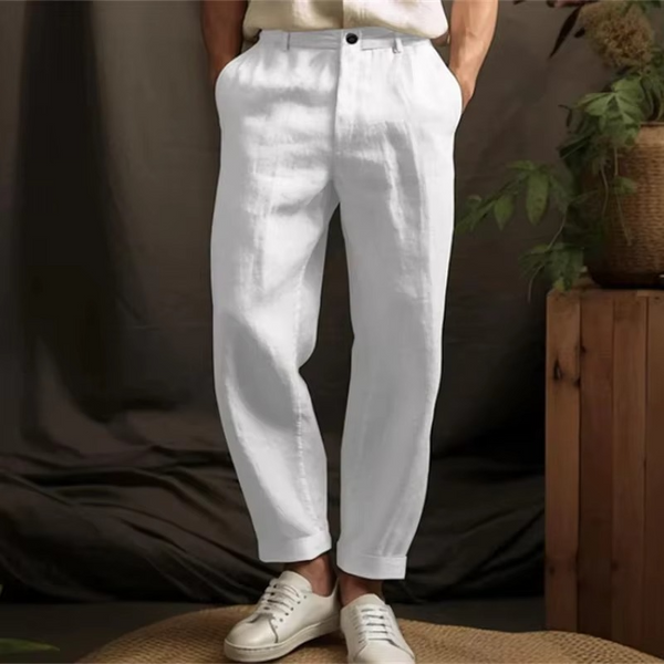 Men's Breathable Linen Blend Casual Trousers
