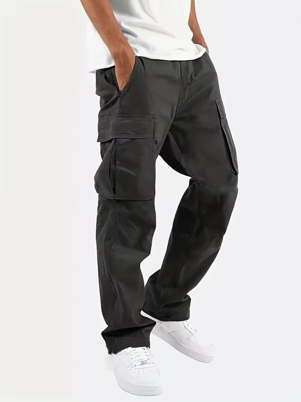 Men's Relaxed Fit Cargo Jogger Pants with Drawstring Waist