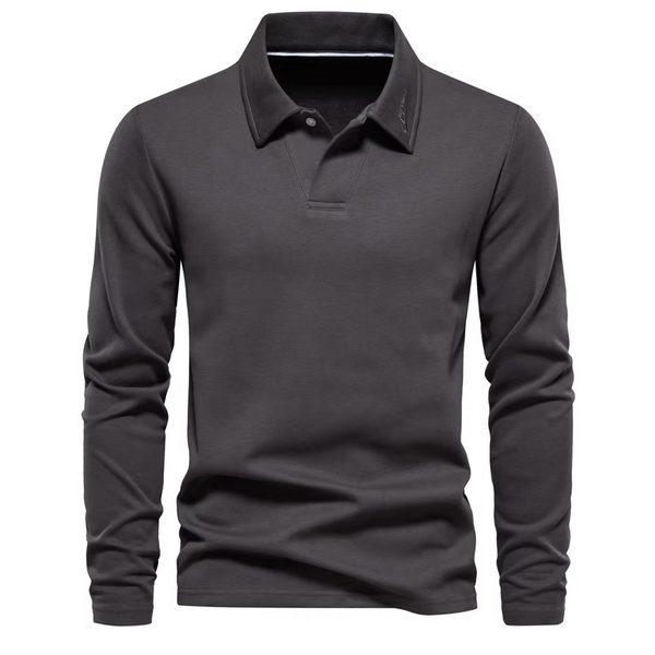 Men's Embroidered Polo Shirt with Turn Down Collar, Casual Luxury Golf Style