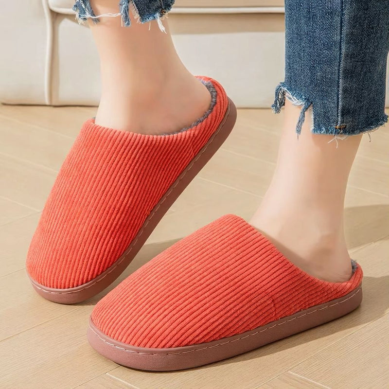 Women's Plush Indoor Winter Slippers with Thick Cushion Sole