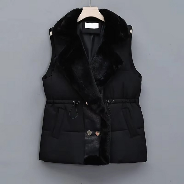 Autumn Winter 2025 Women's Sleeveless Down Cotton Vest with Suit Collar
