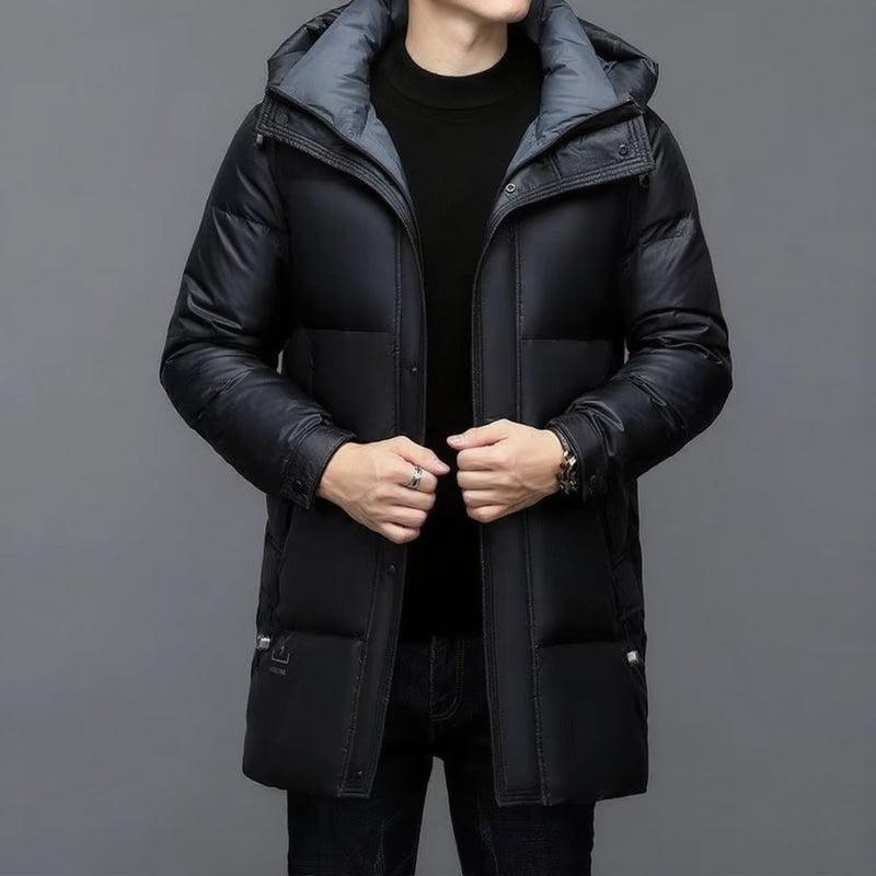 Men's 90 Percent White Duck Down Hooded Parka Waterproof Winter Coat