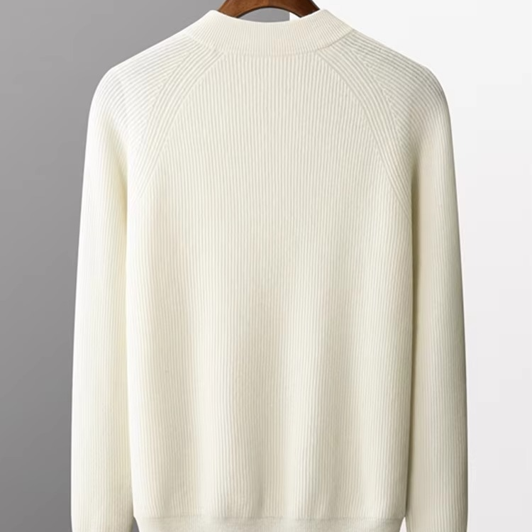 Men’s 100% Cashmere Pullover O Neck Sweater Soft Warm Buttoned Knitwear