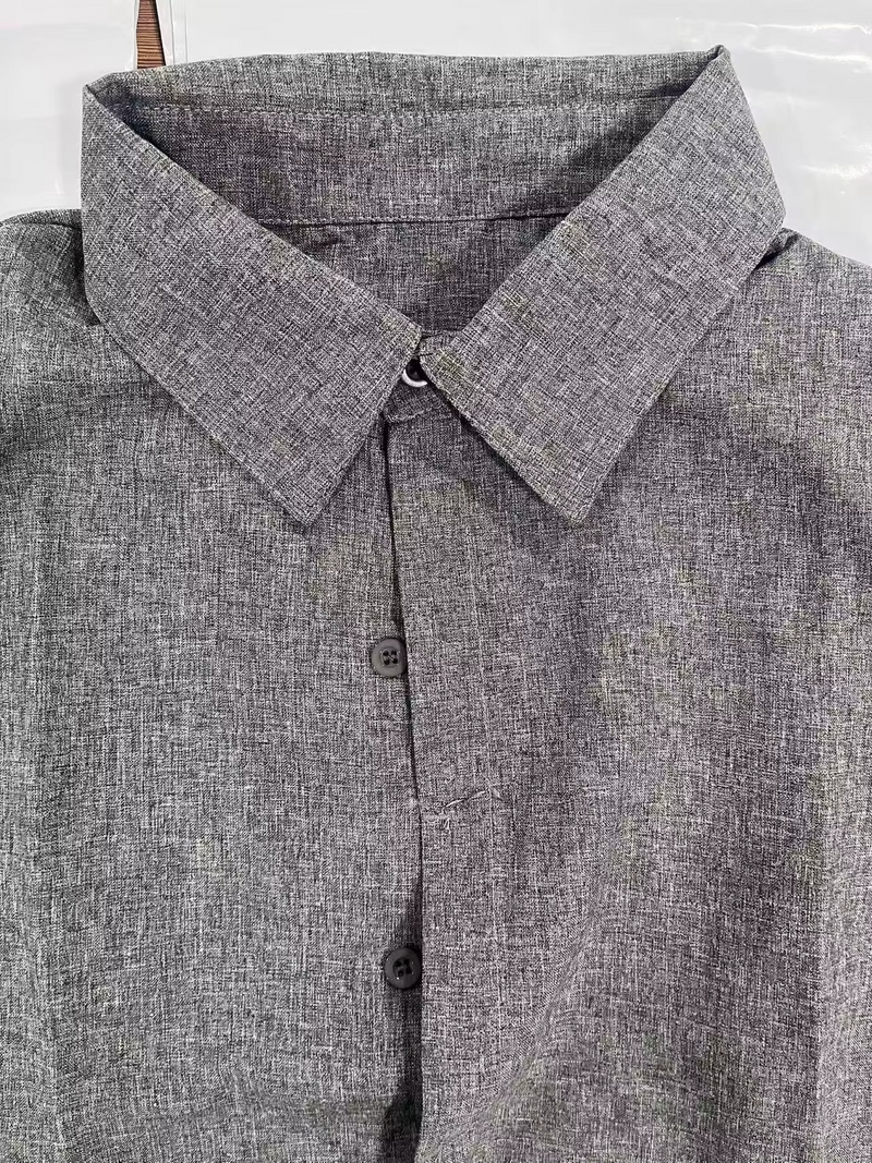 Men's Short Sleeve Linen Shirt for Summer