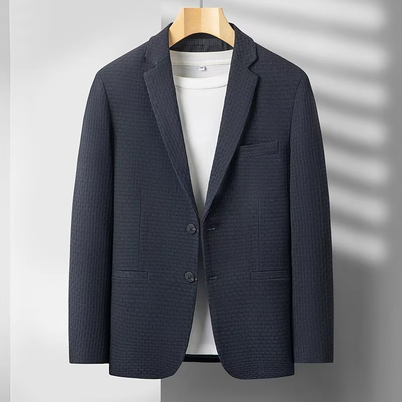 Men's 2025 Wool Blend Tailored Suit Jacket – Modern Business and Party Wear