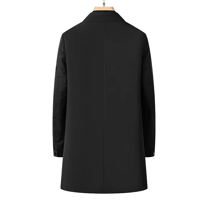 Men's Medium-Length Down Jacket with Plush Lining and Detachable Inner Layer