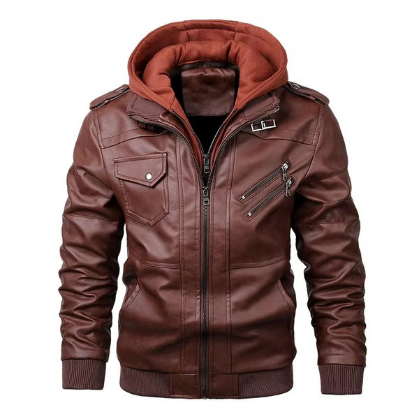 Men's Casual PU Leather Motorcycle Jacket – Autumn Biker Style Coat