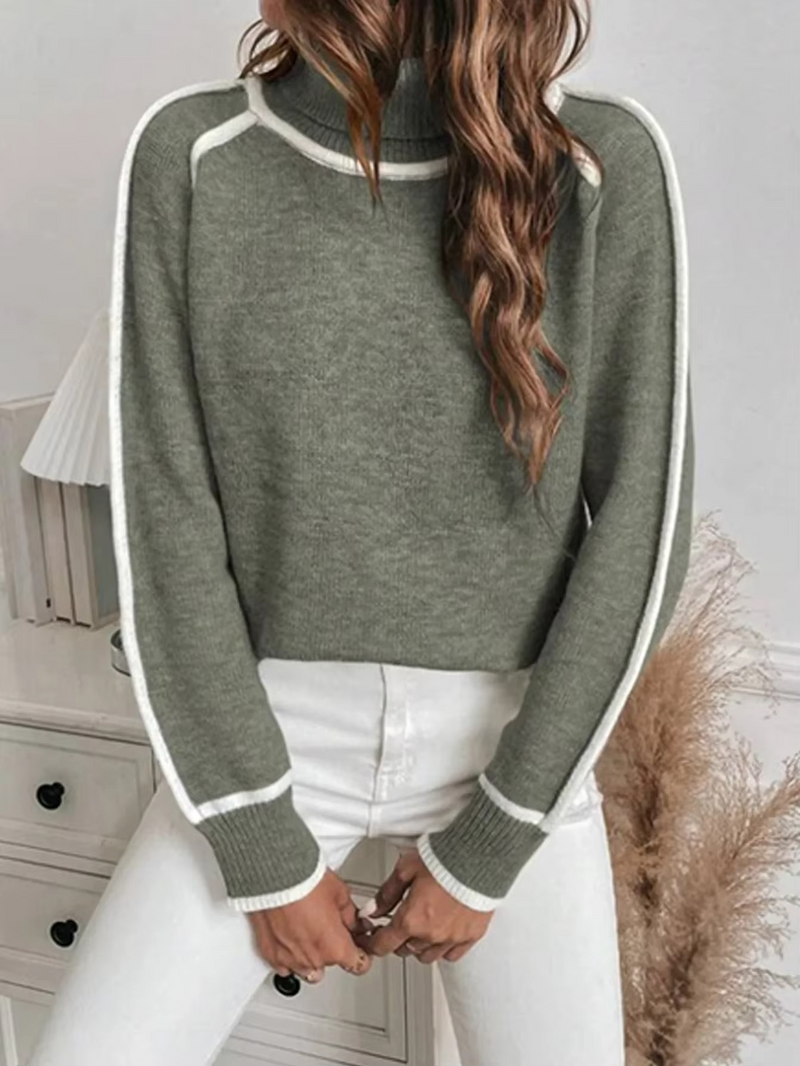 Elegant Oversized Turtleneck Knitted Sweater for Women