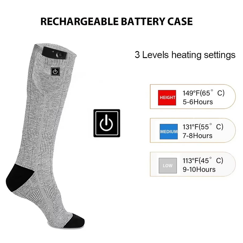 Rechargeable Heated Winter Socks for Outdoor Sports and Cold Weather Comfort