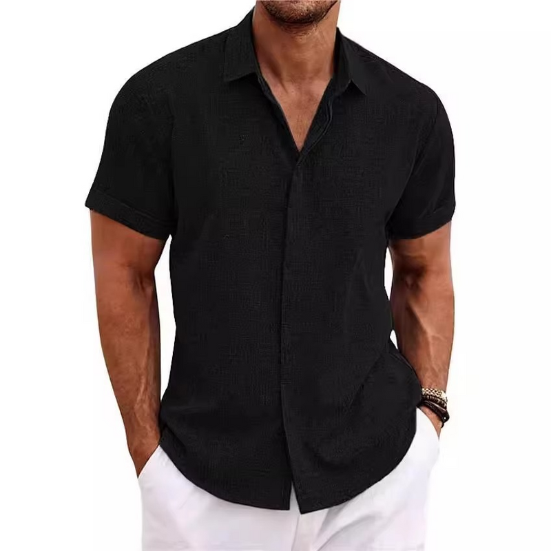 Men's Short Sleeve Linen Shirt for Summer