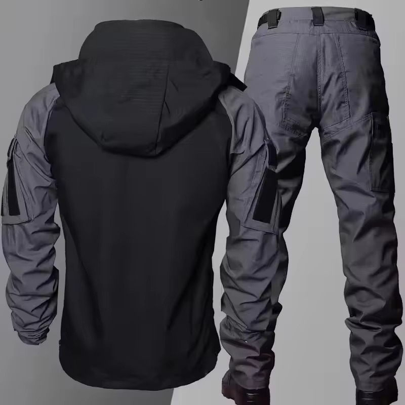 Men's Tactical Waterproof Combat Training Suit Outdoor Multi-Pocket Wear-Resistant Set