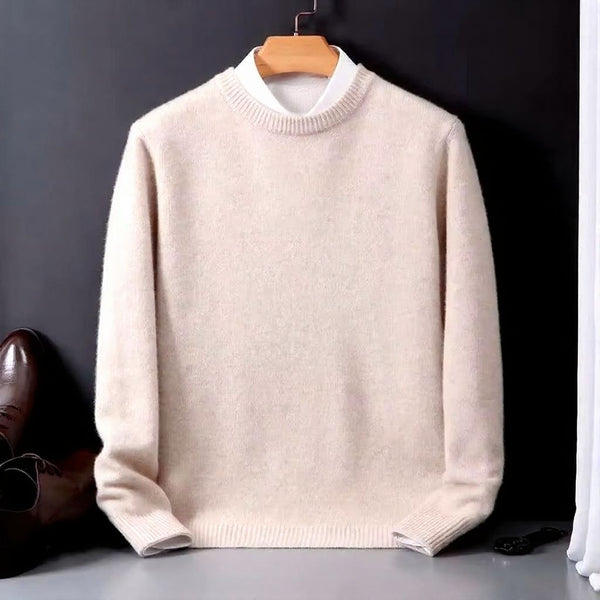 Men's Oversized Cashmere Knit Sweater O Neck Pullover M to 3XL