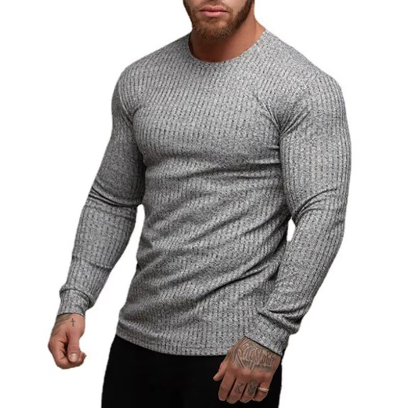 Men's Autumn Quick Dry Knit Long Sleeve Fitness Shirt