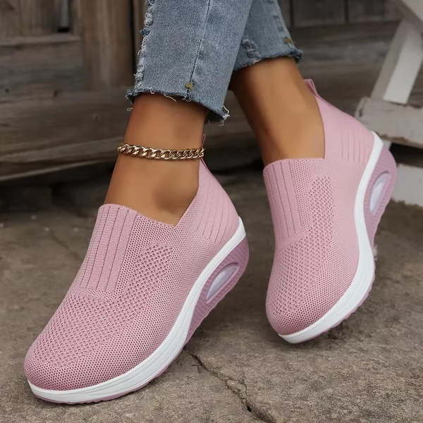 Women’s Orthopedic Air Cushion Walking Shoes – Breathable Non-Slip Wedge Mules