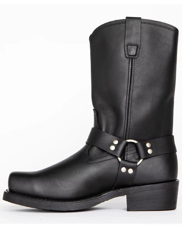 Men's Retro Western Cowboy Boots – Mid Calf PU Leather Slip-On Boots (US Sizes 6–13)