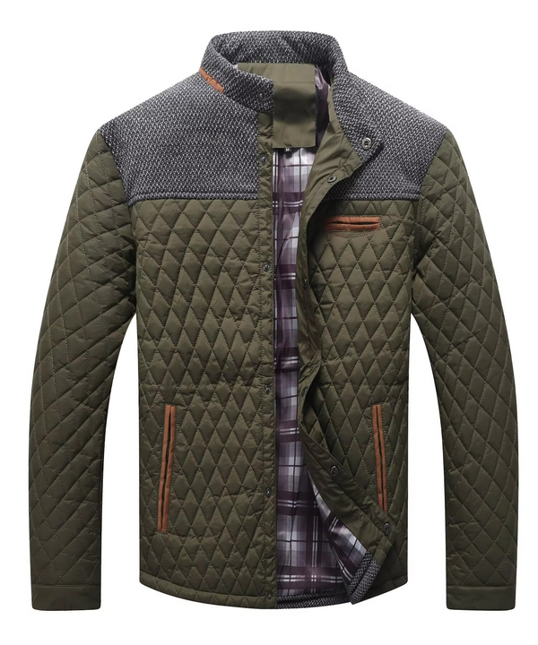 Men's Diamond Quilted Lightweight Bomber Jacket – Casual Down Puffer Overshirt