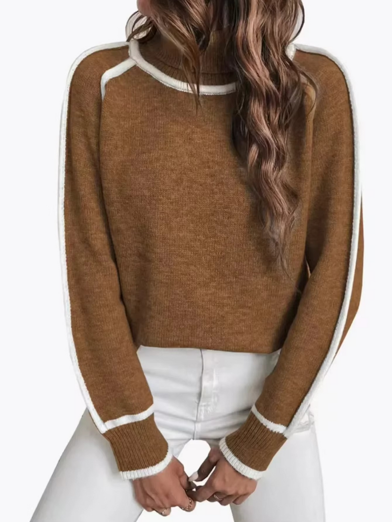 Elegant Oversized Turtleneck Knitted Sweater for Women
