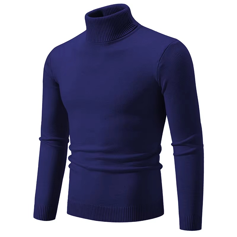 Men’s Thick Knit Winter Turtleneck Sweater, Warm Slim Fit Pullover