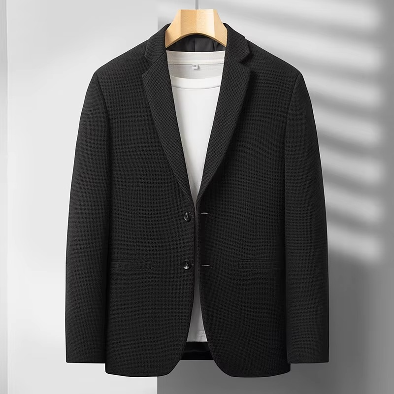 Men's 2025 Wool Blend Tailored Suit Jacket – Modern Business and Party Wear
