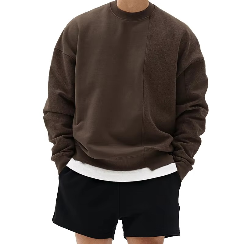 Men's Loose Fit Gym Hoodie Sweatshirt O Neck Long Sleeve Casual Pullover