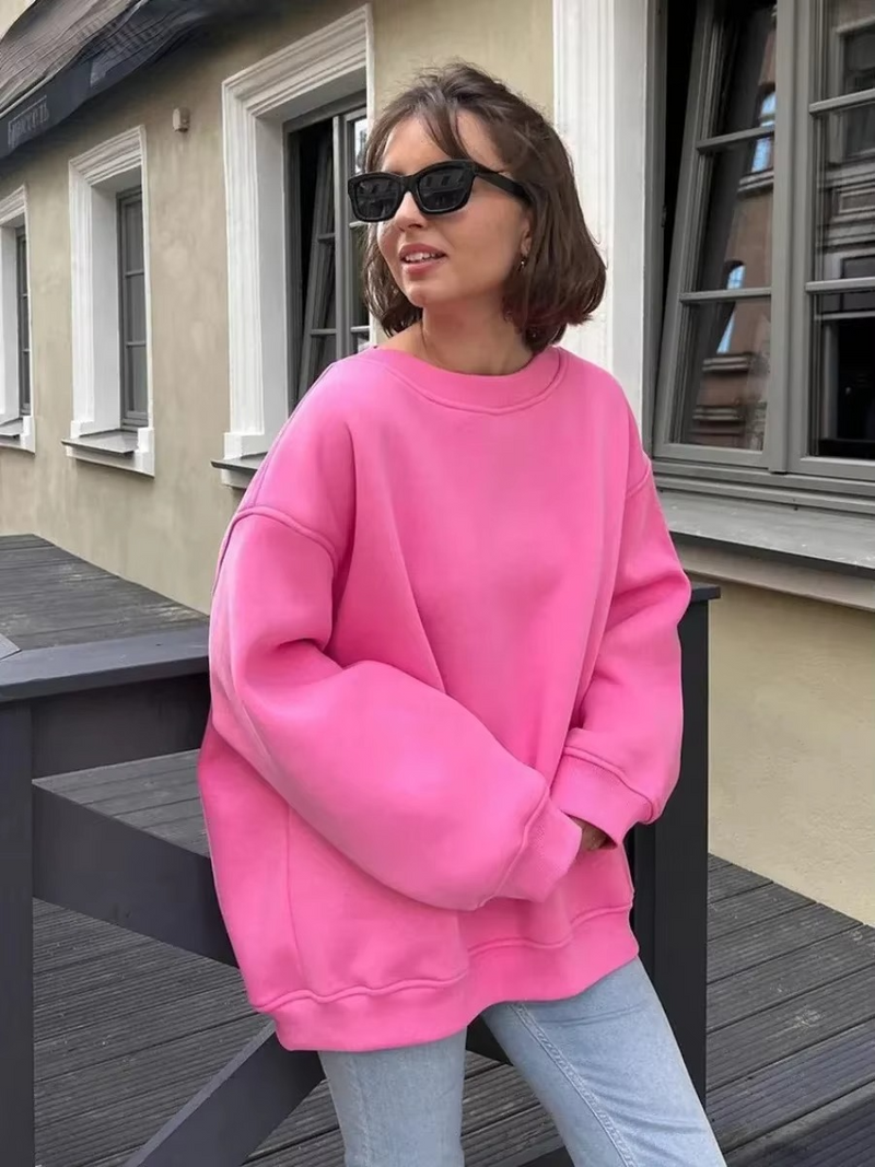 Oversized Fleece Hoodie for Women Warm Loose Fit Pullover Sweatshirt