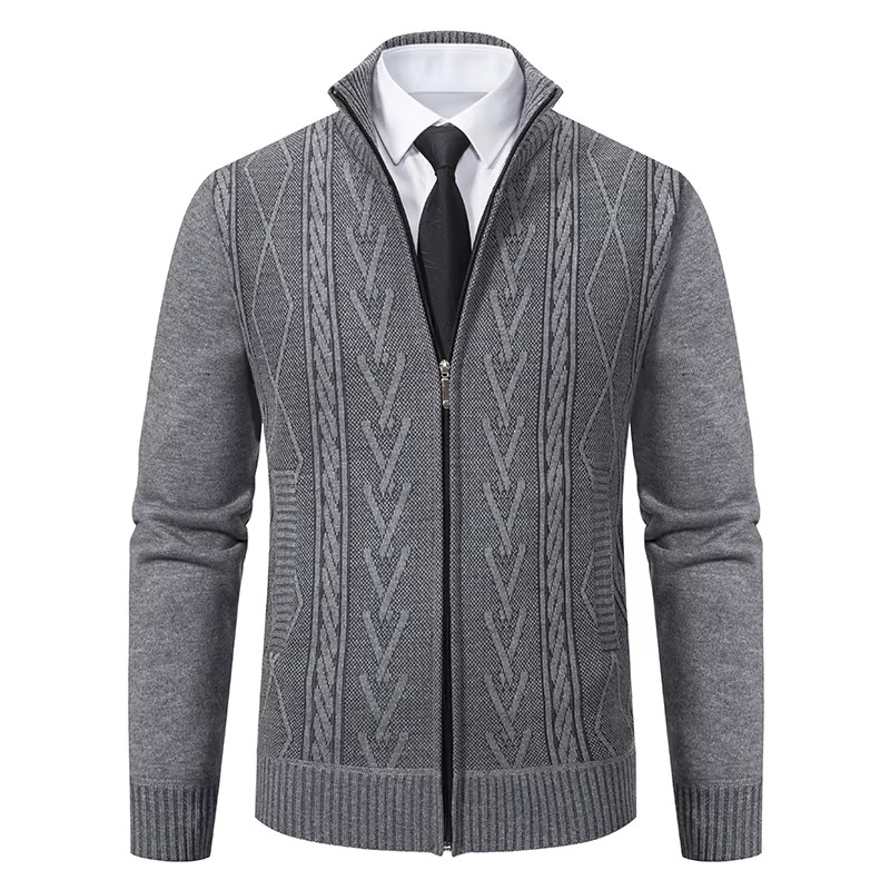 Men's Cashmere Padded Knit Sweater Jacket