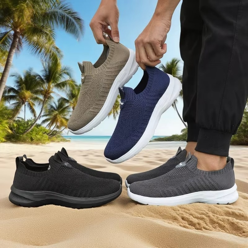 Men’s Lightweight Mesh Running Sneakers, Breathable Casual Athletic Tennis Shoes