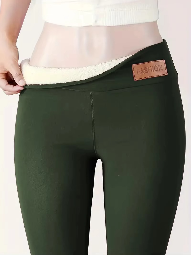 Women's Winter Warm Plush Leggings, Thermal Stretchy Casual Leggings For Cold Weather
