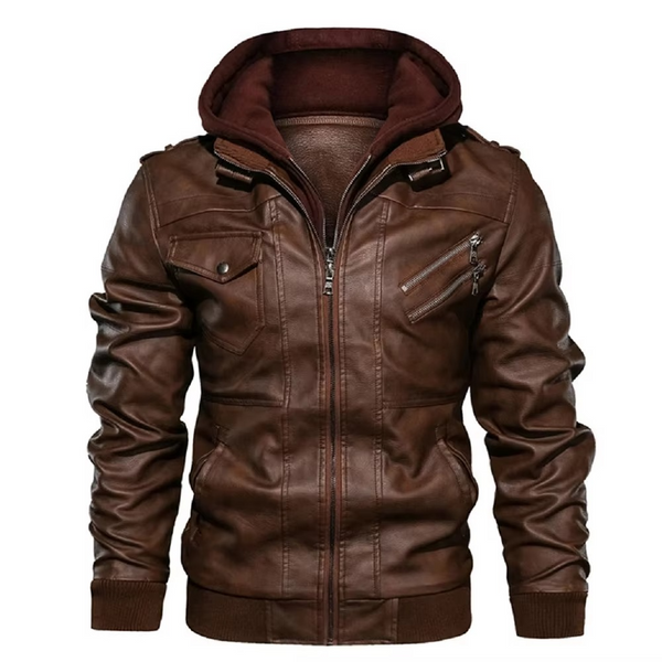 Men's Casual PU Leather Motorcycle Jacket – Autumn Biker Style Coat