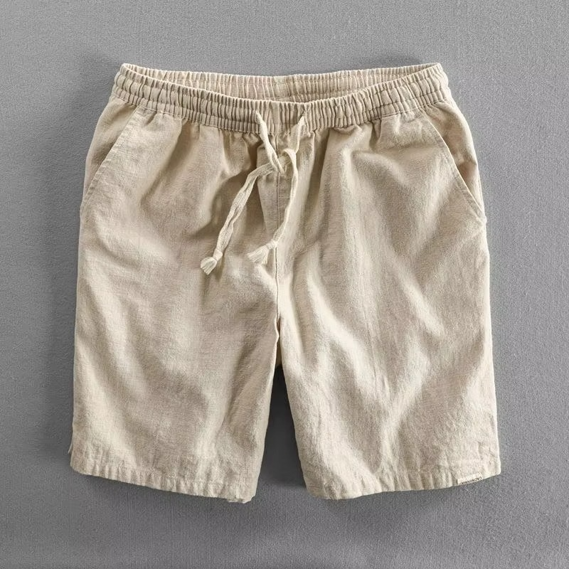 Summer Men's Breathable Cotton Linen Casual Shorts