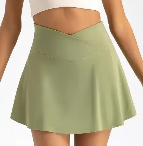 Women's High Waist Active Tennis Skirt with Built-in Shorts and Pockets