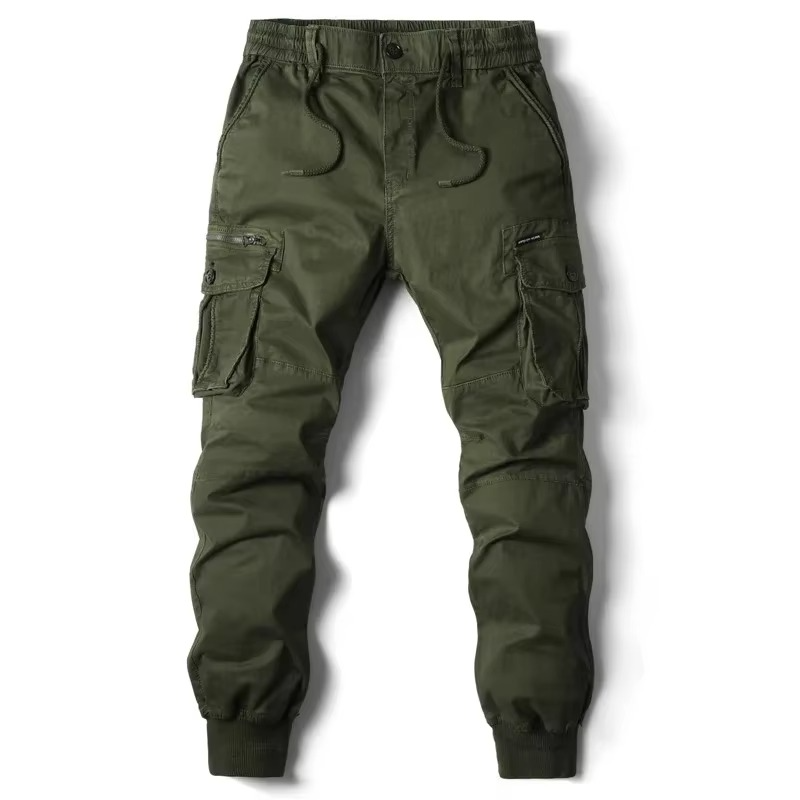 Men's Outdoor Casual Work Pants Loose Fit Multi-Pocket Trousers