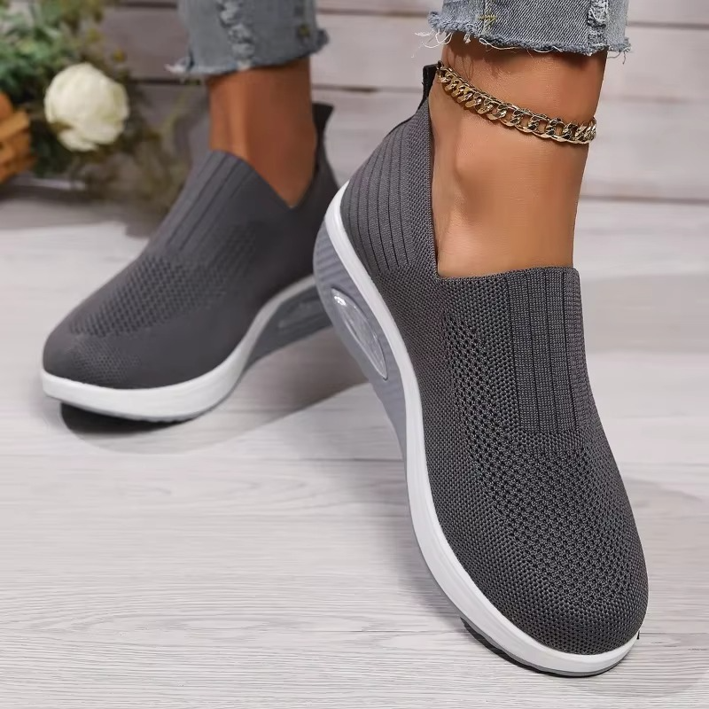 Women’s Orthopedic Air Cushion Walking Shoes – Breathable Non-Slip Wedge Mules
