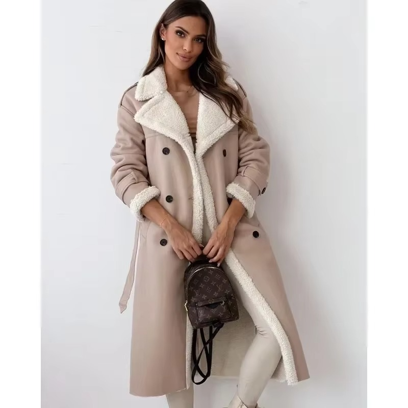 Women’s Faux Fur Winter Coat, Soft Warm Long Sleeve Lapel Collar Jacket