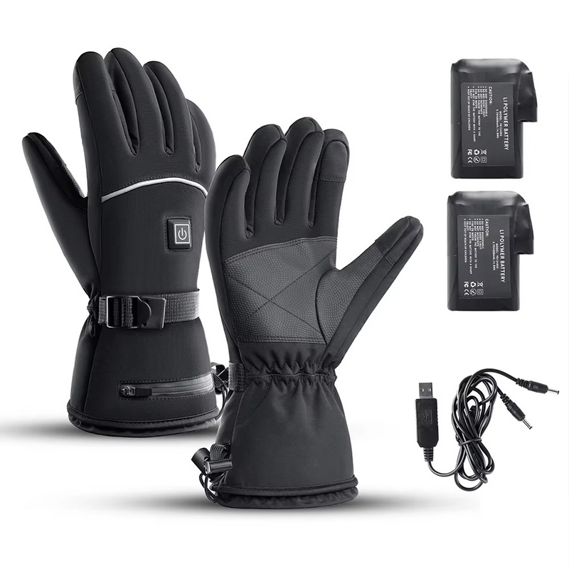 Battery Powered Heated Motorcycle Gloves, Waterproof Thermal Touchscreen Winter Riding Gloves