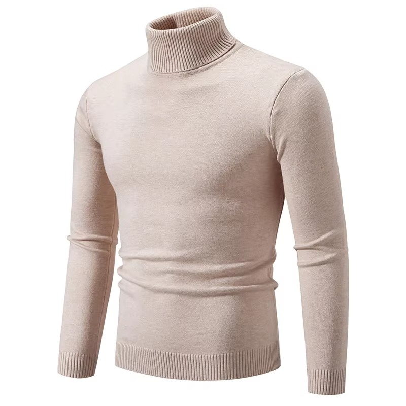 Men’s Thick Knit Winter Turtleneck Sweater, Warm Slim Fit Pullover