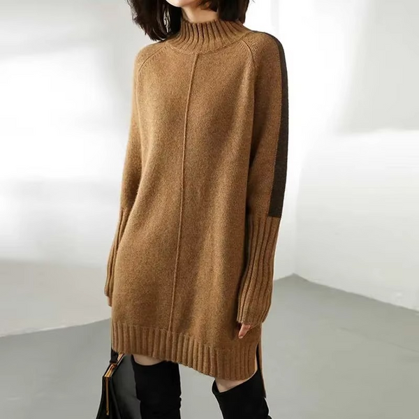 Cozy Turtleneck Knitted Sweater Dress for Women