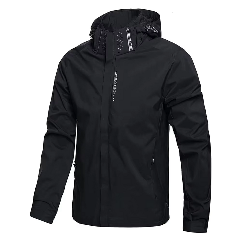 Men's Lightweight Waterproof Hooded Rain Jacket for Hiking and Outdoor Adventures