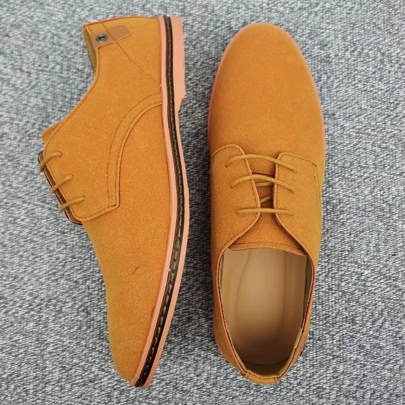 Men's Suede Leather Oxford Casual Dress Sneakers
