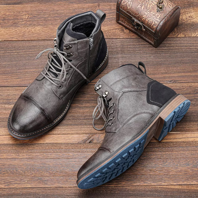 Men's Leather Ankle Boots – Classic Comfort and Versatility
