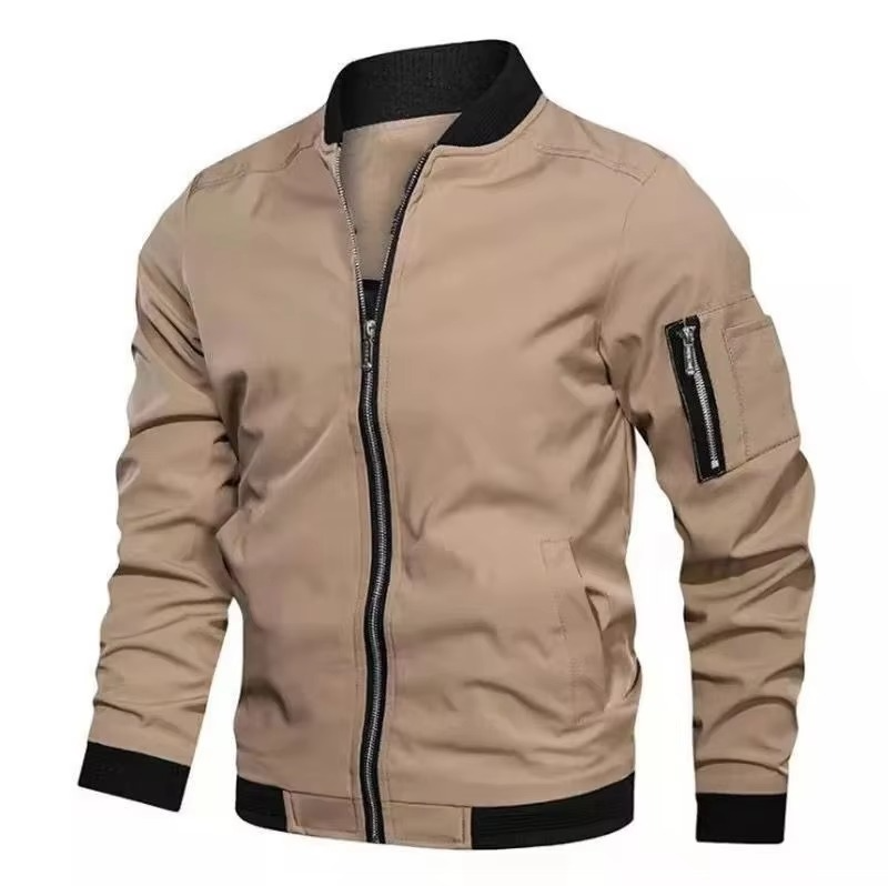 Men's Lightweight Bomber Jacket Casual Zip Up Windbreaker with Pockets