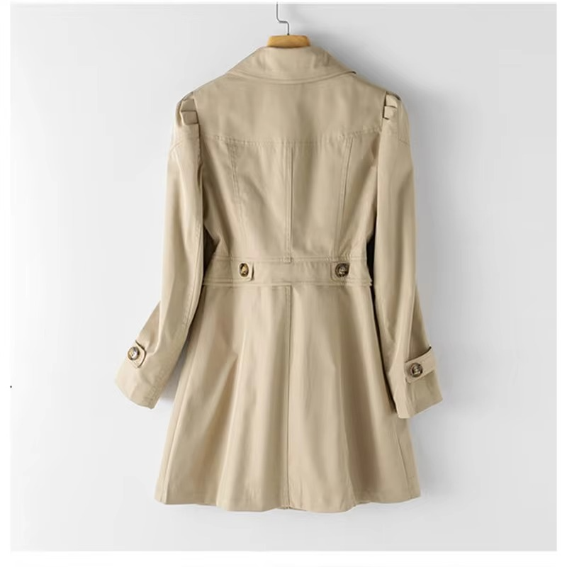 2025 Women’s Mid-Length Double-Breasted Trench Coat for Spring and Fall